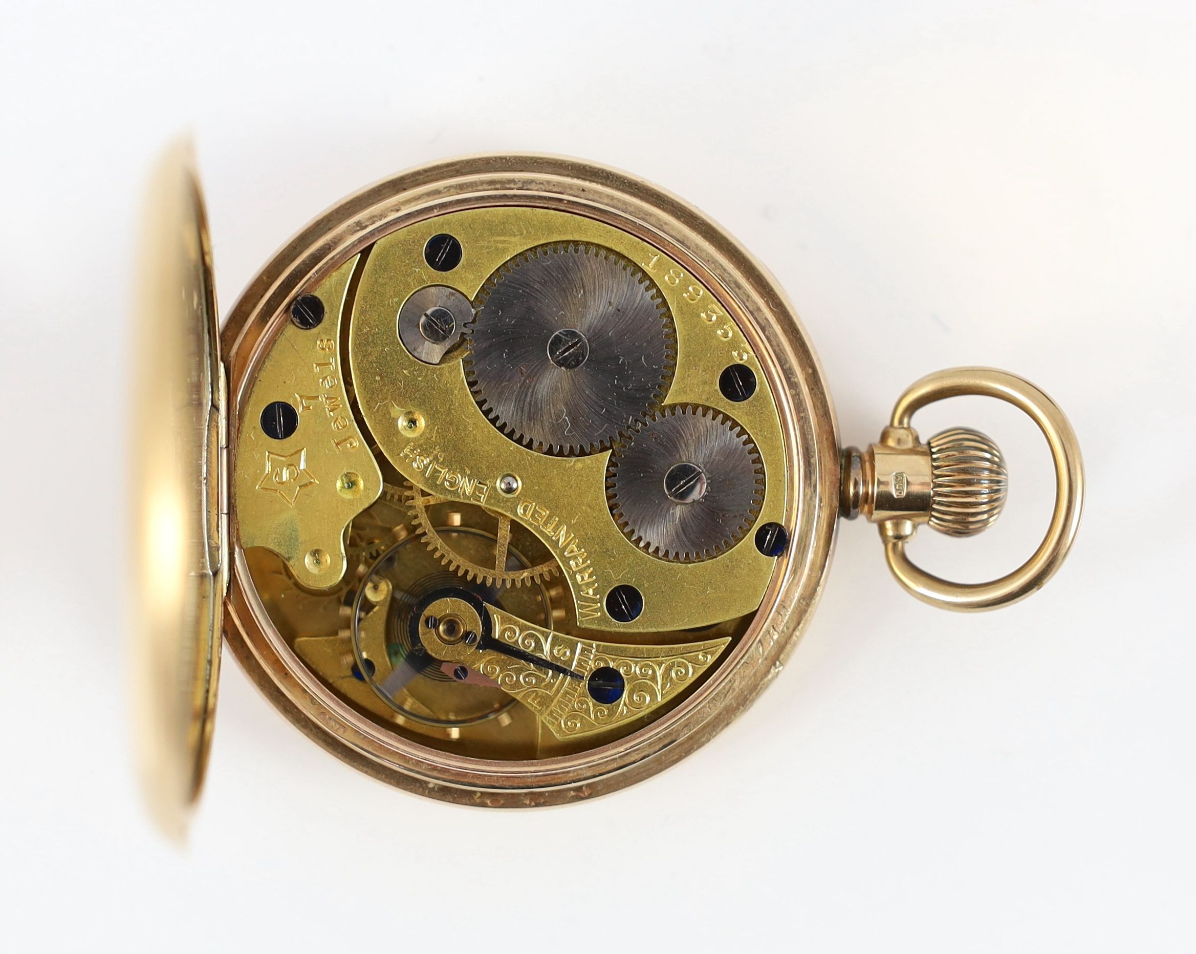 WWI interest: W G Wright, East Surrey Regiment 9ct gold presentation open faced keyless lever pocket watch, hallmarked for Birmingham, 1915, with Roman dial 1914-5 star, various shooting medals and a German soldier's ala